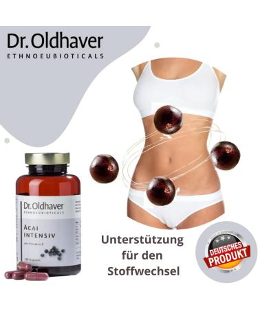 Dr. Oldhaver Acai Intensive - Highly Concentrated Acai Berry Capsules (120) with Green Tea Extract & Vitamin C | Gluten & Lactose Free for Energy Metabolism - Buy Online on GoSupps.com