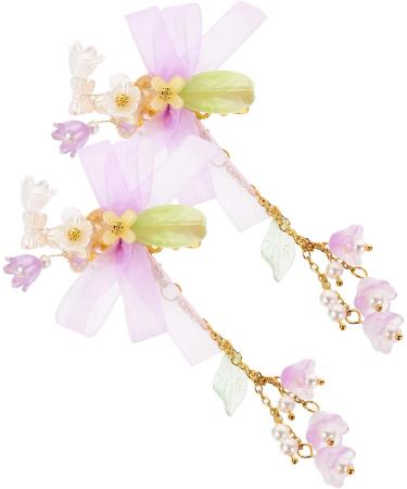 Beaupretty 4 Pairs tassel flower hair clip hair accessories for kids hanfu hair accessories hair accessory for women flower headpiece kids hair accessories hair clips flower hairpin girl baby - Buy Online on GoSupps.com