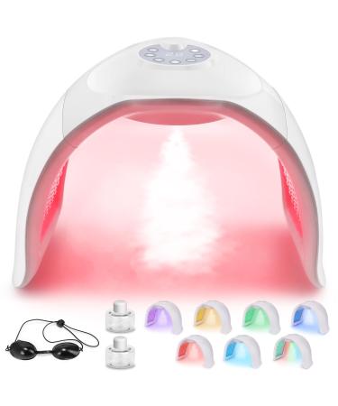 LED Face Light Therapy Mask: Spray LED Face Mask - Removable Design LED Mask Light Therapy With Near Infrared Light - 7 Colors