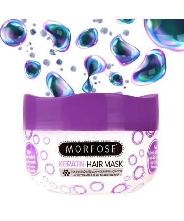 Morfose Keratin Hair Mask for Curls Frizzy & Bleached Hair - Deep Conditioning Treatment for Color Treated, Dry, and Damaged Hair - Enhances Elasticity - 16.9 Fl Oz/500ml - Buy Online on GoSupps.com