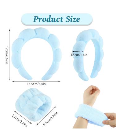 4 Pack Spa Headbands for Washing Face & Makeup Removal - Non-Slip Skincare Set with Headband & Wristband - Terry Cloth Puffy Headband in Pink & Blue - Buy Online on GoSupps.com