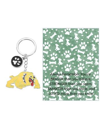 Ensianth Dog Keychain Gifts for Dog Lovers Puppy Keychain Dog Paw Print Keychain Gifts for Dog Owners Mom Dad Puppy Dog Keyring Bulldog