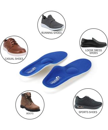 Walkomfy Plantar Fasciitis Pain Relief Orthotics - Arch Support Insoles for Men and Women - Blue - Sizes Men's 6-6.5, Women's 8-8.5 - Ideal for Walking, Running, Hiking - Buy Online on GoSupps.com