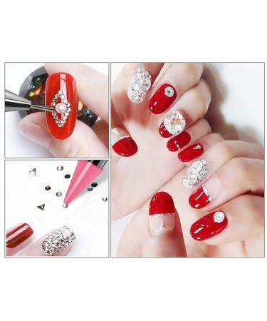 2-Piece Dual-Ended Strass Picker Tool Set for Nail Art - White & Pink - Perfect for Crystals Studs & DIY Decoration - Buy Online on GoSupps.com