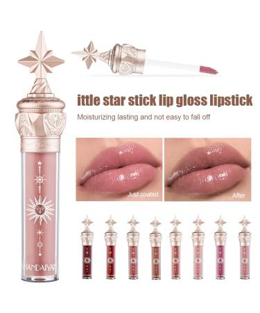 Pakivs 8-Piece Mirror Water Gloss Lip Gloss Set - Moisturizing Lip Stain with Star Stick Design - Buy Online on GoSupps.com