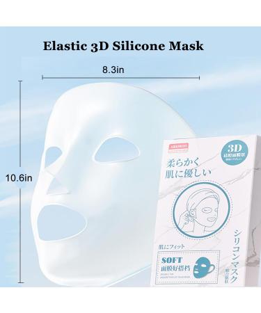 3D Reusable Silicone Face Mask Cover | Moisturizing Facial Mask Holder for Skincare | Prevents Evaporation | Clear Design - Buy Online on GoSupps.com