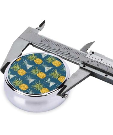 Gold Pineapple Round Pill Box | 3 Compartment Portable Medicine Organizer for Travel - Buy Online on GoSupps.com