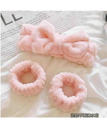 OHAOLYLE Spa Headband Wrist Washband Set Face Wash Wristband Soft Elastic Headband Wrist Bands Skincare Facial Headband Washing Band for Women Girls Makeup Bath Shower (Pink) - Buy Online on GoSupps.com