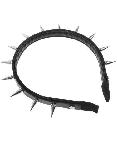 CALLARON Black Spiked Headband Festival Headband Gothic Spiky Rivet Headbands Gothic Crown Spike Headband Costume Party Accessories for Women Girls