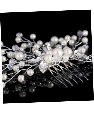 FRCOLOR Hair Comb bridal accessories rhinestone jewelry pearl headpiece bridal headpiece headdress accessories white comb bride European and American Hair Jewelry - Buy Online on GoSupps.com