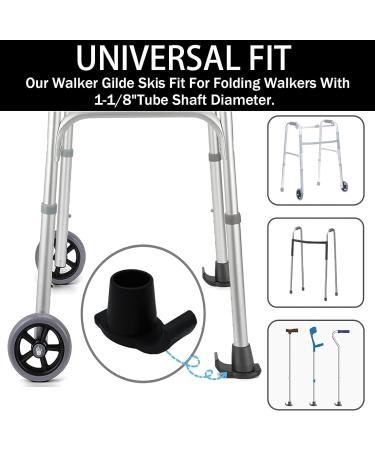 Walker Glide Skis 4 Pcs Universal Fit Walker ski Glides Easy to Use Rubber Walker Glides Walker Feet Replacement (Grey-4pc) - Buy Online on GoSupps.com