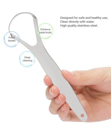 Premium Stainless Steel Tongue Cleaner & Scraper | Portable Metal Tongue Brush for Bad Breath Reduction | LNHGH - Buy Online on GoSupps.com