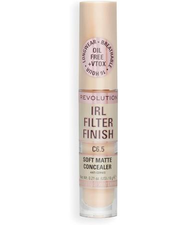Makeup Revolution IRL Filter Finish Soft Matte Concealer C6.5 - 6g Pack | Medium to Full Coverage for Light to Medium Skin Tones - Buy Online on GoSupps.com