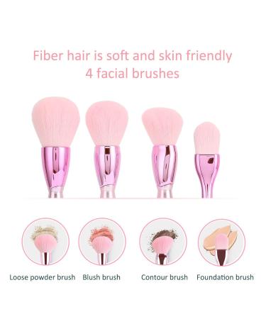 Premium Pink Makeup Brushes Set - Soft Comfort Grip Hair Tools for Professional & Daily Use | Ideal for Powder Eye Shadow & Highlight - ABS Fiber Cosmetic Kit - Buy Online on GoSupps.com