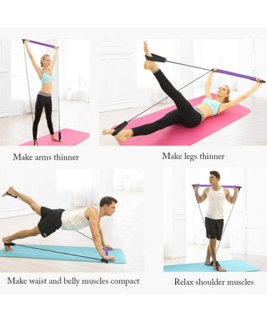 Pilates Bar Kit with Exercise Resistance Band and Foot Loops Portable Fitness Yoga Sticks for Home Workout Strength Training - Buy Online on GoSupps.com
