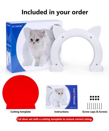 Miyabing Cat Door Interior Door  Pet Door Gate Hole Pass Through for Dogs Kitty Kittens  Easy to Install White - Buy Online on GoSupps.com