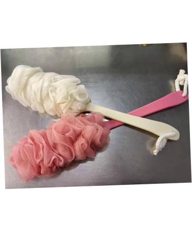 Buy Wooden Long Handle Bath Flower Sponge Set | Exfoliating Shower Balls & Towels - 3pcs for Ultimate Bath Experience - Buy Online on GoSupps.com