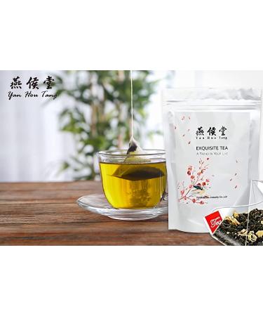 Yan Hou Tang Organic Jasmine Green Tea Bags 50 Count - Sugar Free, Detox, Digestion, Stress Relief - SGS FDA Verified - Flower Flavor Taste - Pack of 1 - Buy Online on GoSupps.com