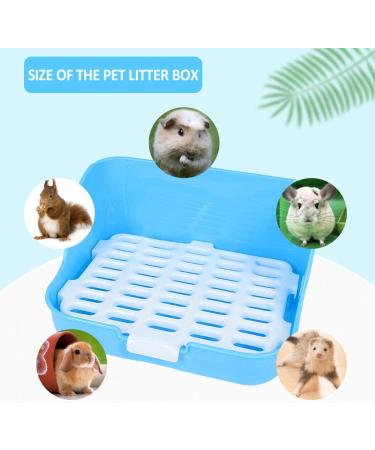Blue Rabbit Litter Box Potty Training Corner Pan for Guinea Pigs, Ferrets, Rats - Adult Pet Cage with Grate - Buy Online on GoSupps.com