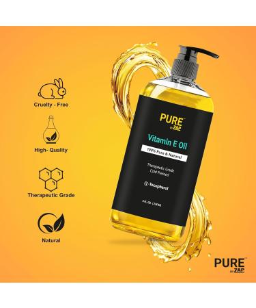 Vitamin E Oil 22 000 IU | Pure Cold Pressed for Skin Hair Nails | Non-GMO 8 Fl Oz | Best for Scars & Moisturizing - Buy Online on GoSupps.com