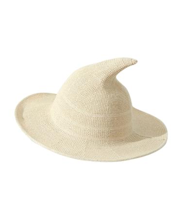Sun Hats Women Cap Women Costume Warm Hat Foldable Summer Large-Brim Witch Crochet Baseball Knit Bucket Hat White One Size