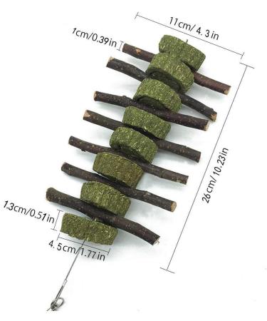 PeSandy Bunny Chew Toys for Teeth 2PCS Organic Apple Wood Molar Sticks with Timothy Hay Circles for Bunny Chinchilla Guinea Pig Hamsters Holland Lop Prairie Dogs Squirrels Improves Dental Health 2 PCS Apple Stick String - Buy Online on GoSupps.com