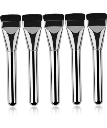 Flat Foundation Brush 5Pcs Liquid Foundation Brush Streak-Free Flat Makeup Brush Ultra Thin Concealer Brush for Liquid Cream Foundation Powder Buffing Blending - Buy Online on GoSupps.com