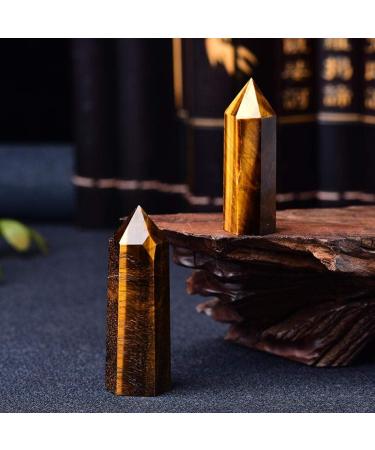 Natural Tiger Eye Crystal Point Stone - 50-80mm Quartz Magic Wand for Home Decor & DIY Gifts - Buy Online on GoSupps.com