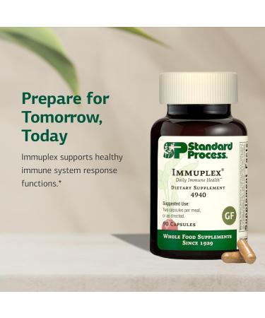 Standard Process Inc. Immuplex - Daily Immune Support Supplement with Folate Iron Vitamin C & Vitamin A - Mineral Supplement with Antioxidant Ingredients - 90 Capsules 90 Count (Pack of 1) - Buy Online on GoSupps.com