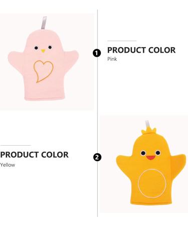 Beaupretty 2pcs Cartoon Bath Gloves - Pink Scrubbing Gloves for Dishes Spa & Kids | Mud Bath & Body Scrub Tools - Buy Online on GoSupps.com