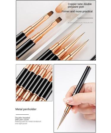 Simpls 5 Pieces Double Nail Art UV Gel Extension Brush Painting Tools French Stripe Drawing Liner Pen Manicure Parts - Buy Online on GoSupps.com