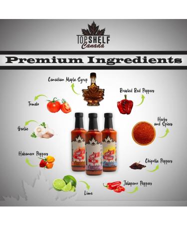 Front Street Fire Canada's Premium Gourmet Hot Sauce. Medium Heat with Chipotle & Fire Roasted Red Peppers. BBQ Sauce Wing Sauce Taco Sauce Gluten Free Condiment Vegan & Keto Friendly. (296 mL) - Buy Online on GoSupps.com