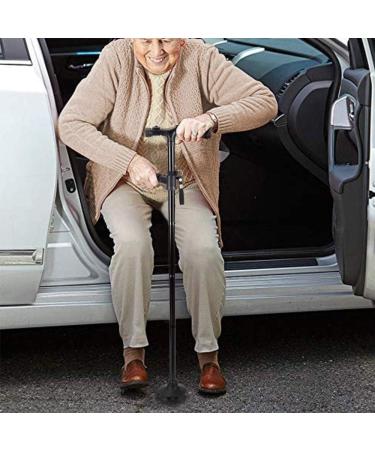 Walking Cane Folding Trekking Poles Double Handle Design with Flashlight Led Lights Adjustable Walking Stick for Old Men Get Up and Go - Buy Online on GoSupps.com