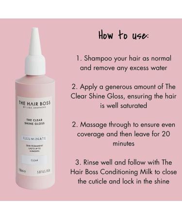 Clear Shine Gloss Semi-Permanent Hair Treatment - 150ml | THE HAIR BOSS BY LISA SHEPHERD - Buy Online on GoSupps.com
