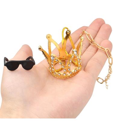 Keymall Bearded Dragon Accessories Set Including Crown Necklace Sunglasses with Adjustable Elastic Chin Strap Reptile Clothes Lizards Gecko Chameleon Iguana Frogs for Photo Props Birthday Gift - Buy Online on GoSupps.com