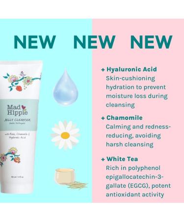 Mad Hippie Jelly Cleanser 4oz - Vegan Hydrating Face Wash with Hyaluronic Acid for Normal/Dry Skin - Removes Makeup & Sunscreen - Natural Plant Based Ingredients - Buy Online on GoSupps.com
