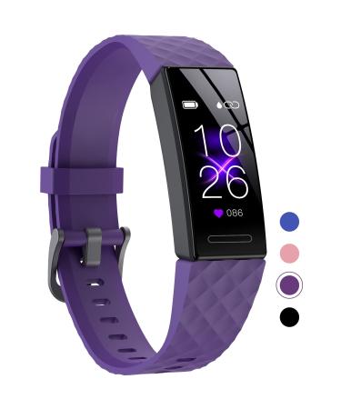 QOOGOT Fitness Tracker with Blood Oxygen SpO2 Heart Rate Sleep Monitor,Waterproof Health Activity Tracker for Android and iOS,11 Sport Modes Watch with Pedometer Calorie Counter for Men Women Purple