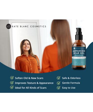 Advanced Scar Gel with Vitamin E (1 oz) - Reduce Surgical, Burn, Keloid, Acne Scars - Kate Blanc Cosmetics - Buy Online on GoSupps.com