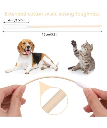 Heyu-Lotus 100 Pcs Cotton Dog Ear Swabs - 15cm Eco-Friendly Ear Cleaners for Dogs & Cats - Buy Online on GoSupps.com