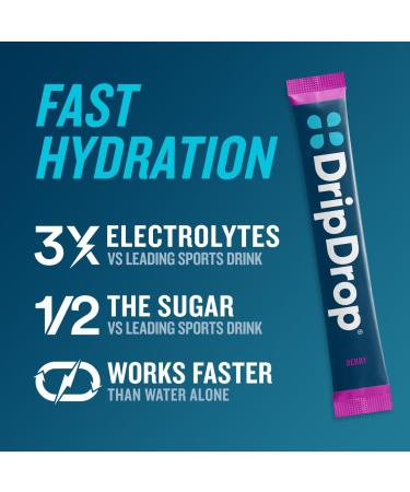 DripDrop Hydration - Electrolyte Powder Packets - Berry & Orange Bundle - 64 Count - Buy Online on GoSupps.com