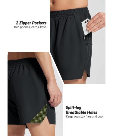 BALEAF Men's 5'' Running Shorts - Quick Dry Lightweight - Black Medium - Buy Online on GoSupps.com
