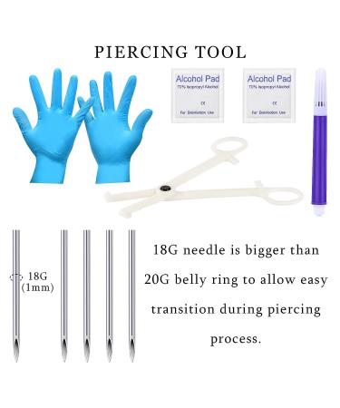 18PCS Nose Piercing Kit with Needles, CZ Nose Studs, Hoops, and Captive Rings - Stainless Steel Jewelry Set for Septum Piercing - Buy Online on GoSupps.com