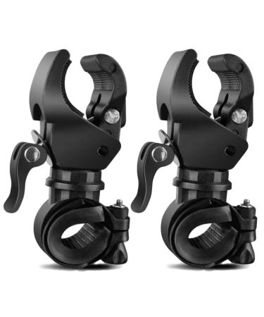 2 Pack Walking Stick Holders CHUNZHILAI Crutches Stick Bracket Crutch Holders Cane Holder for Drive Rollator Walker Wheelchair (Black-Upgraded Version)