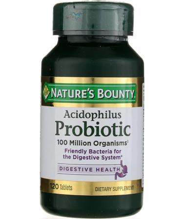 Nature's Bounty Probiotic Acidophilus Tablets - 120 Count (Pack of 1) | Digestive Health Support - Buy Online on GoSupps.com