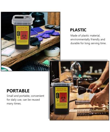 Lurrose Razor Disposal Container - 2 Pack Blades Dispenser for Home & Professional Use | Barber Shop Storage Case - Black - Buy Online on GoSupps.com