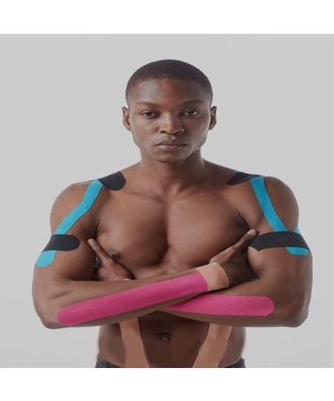 Kinesiology Tape Pro Athletic Sports 3 Rolls - Waterproof Breathable Latex Free Tape for Ankle Wrists Knees - Elastic & Precut Strips for Running, Tennis, Swimming - Black (3 Pack) - Buy Online on GoSupps.com
