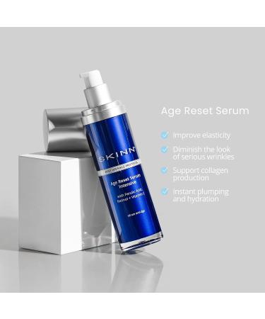 SKINN Deep Wrinkle Facial Serum - Intensive Age Reset Serum | Anti Wrinkle Repair & Hydrating Face Serum with Ferulic Acid, Retinol, Vitamin C & NAD - Buy Online on GoSupps.com