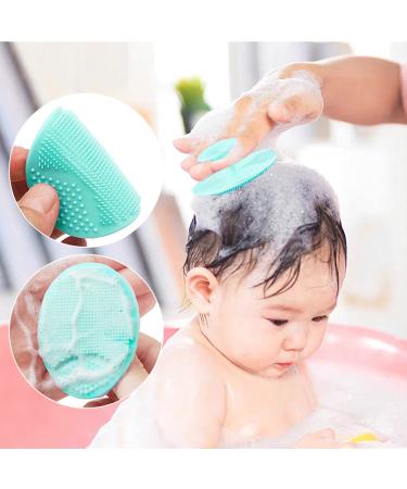 Baby Bath Brush & Sponge Set for Cradle Cap | Soft Sensory Scrubber & Essential Baby Care Kit for Dry Skin (Blue/Green/Orange) - Buy Online on GoSupps.com