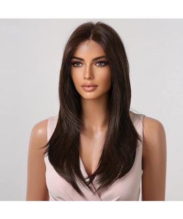 HAIRCUBE Long Brown Lace Wig - Middle Part Natural Style for Daily Wear - Buy Online on GoSupps.com