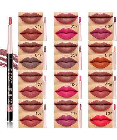  CHJUZI Set of 12 waterproof matte velvet lip pencils that won't leave a mark. - Buy Online on GoSupps.com